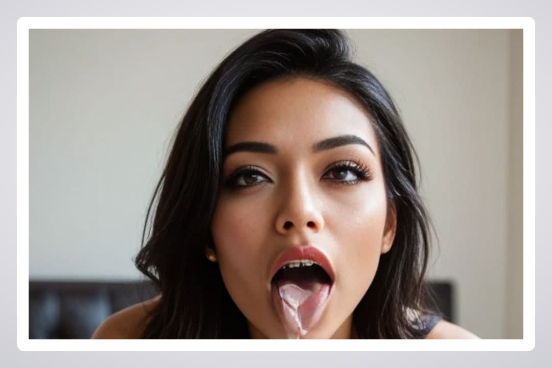 POV facial cum on tongue