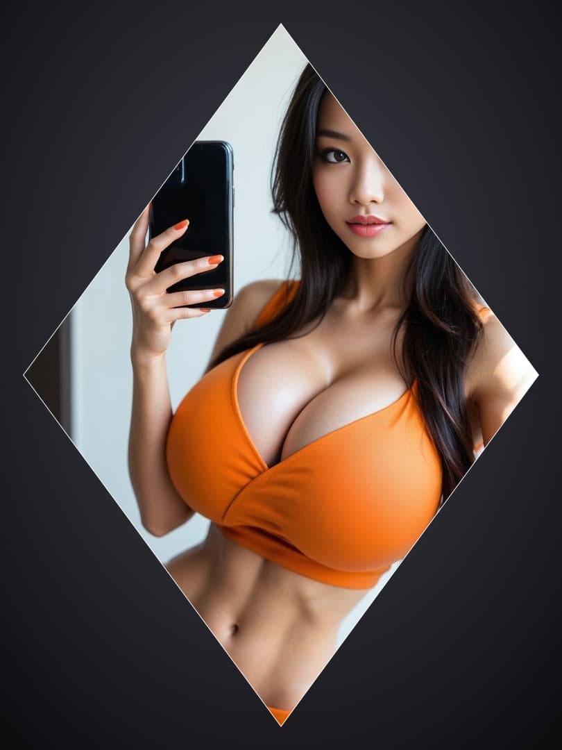 Young adult mirror selfie crop top