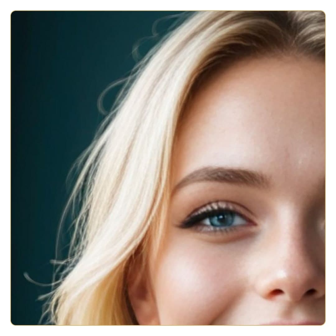Blonde beauty close-up portrait