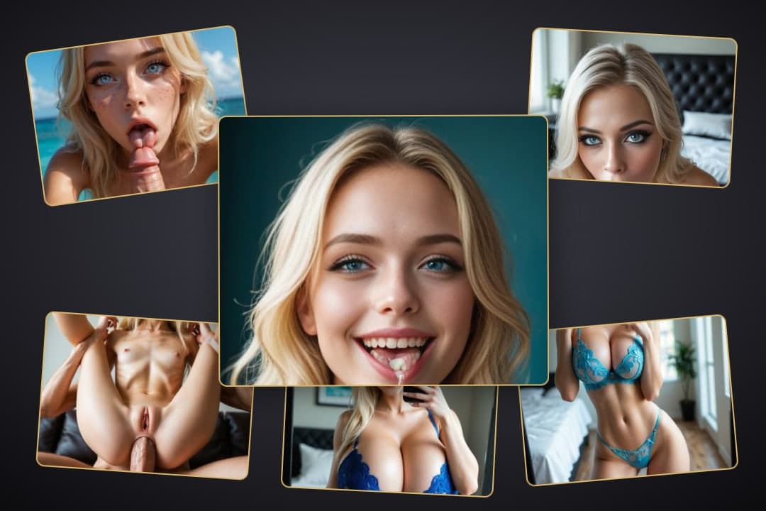 POV blowjob collage with cum on tongue