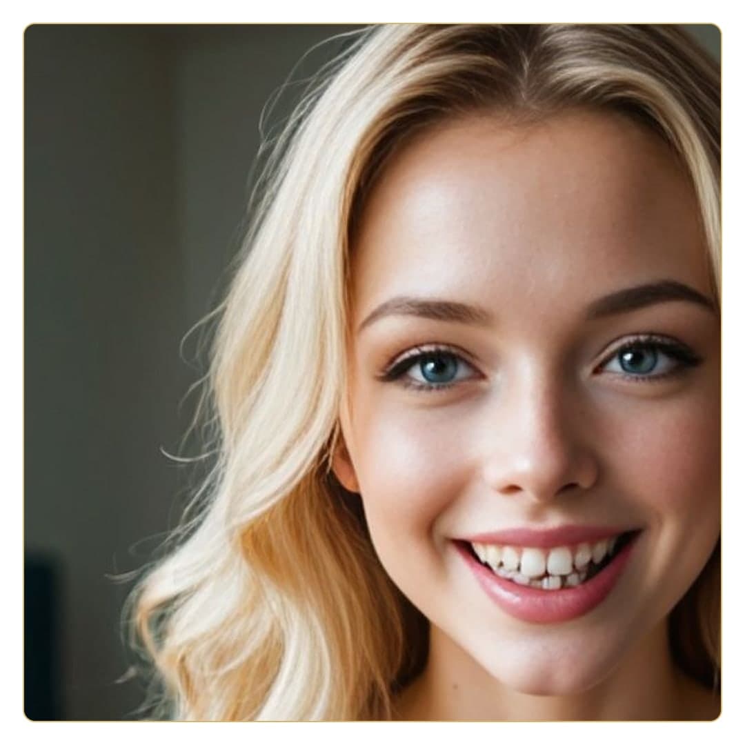 Smiling blonde beauty close-up