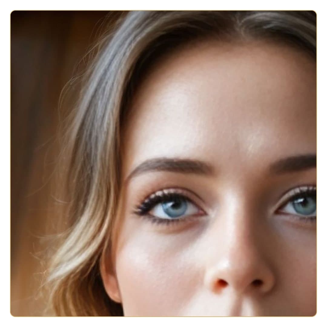 Blue eyed blonde close up face