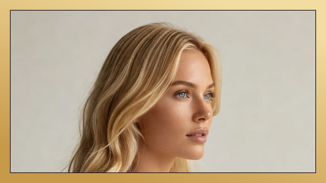 Topless blonde studio portrait