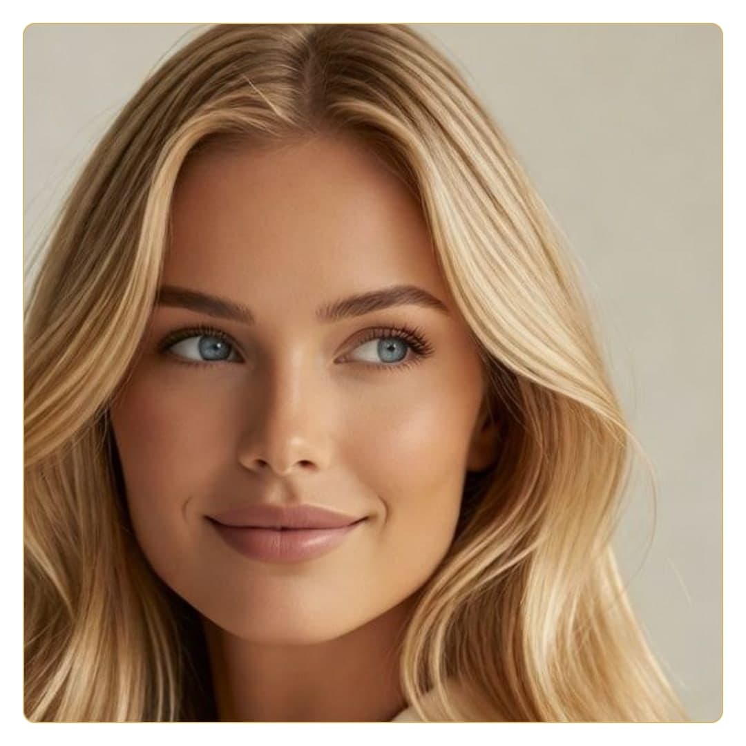 Blonde beauty headshot close-up