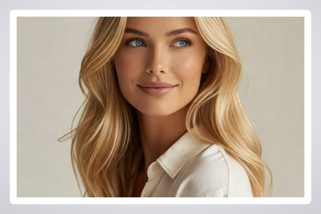 Young adult blonde studio portrait