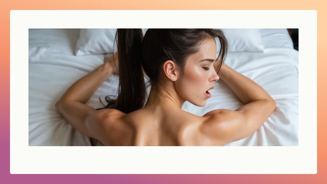 Nude back on white bedsheets