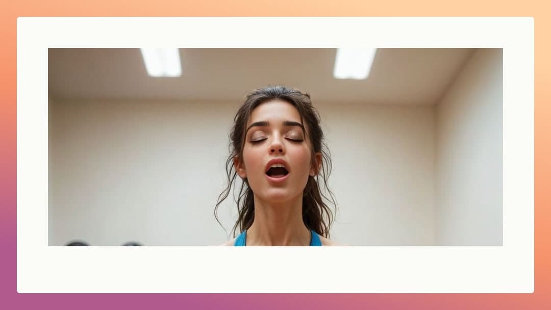 Sports bra moan in bright gym