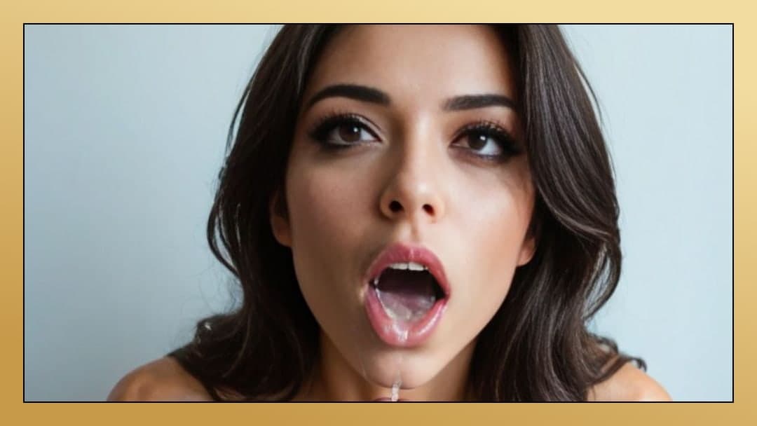 Cum on face close-up selfie