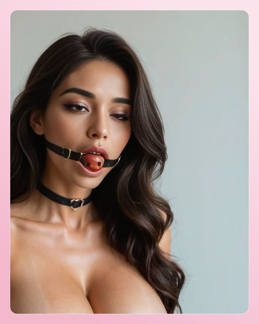 Topless collar ball gag portrait