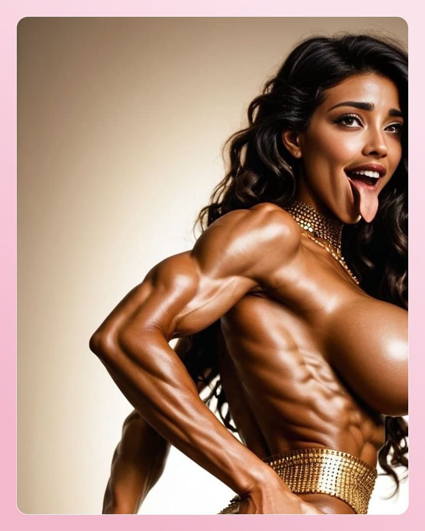 Ripped abs oiled flex portrait