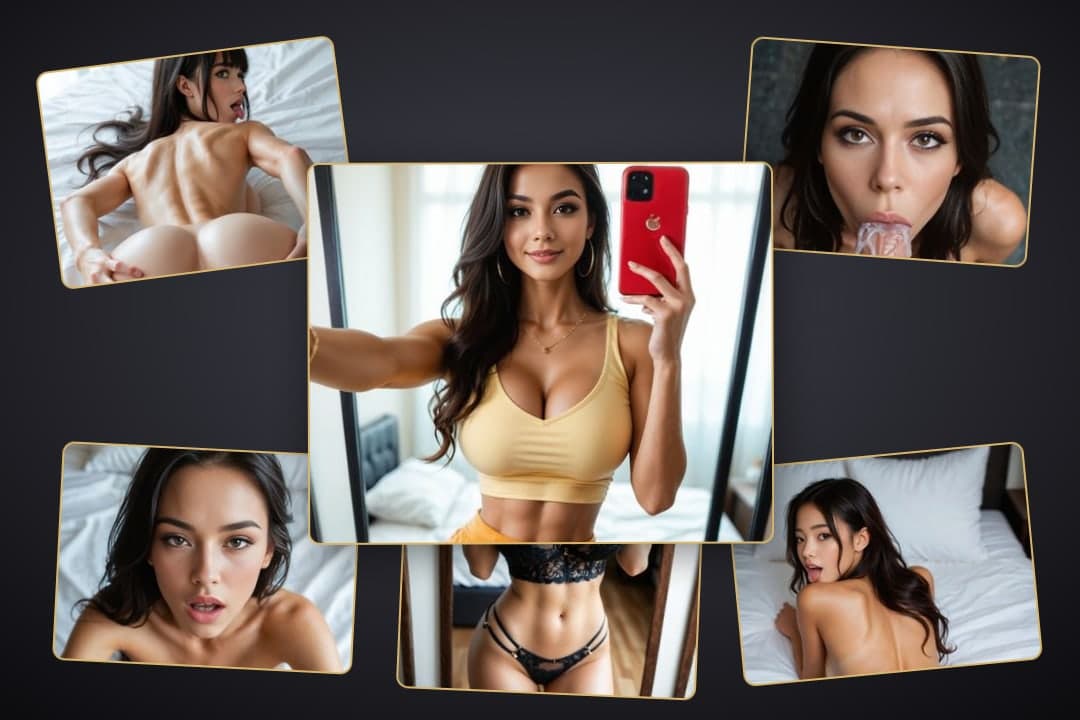 Cum on lips mirror collage