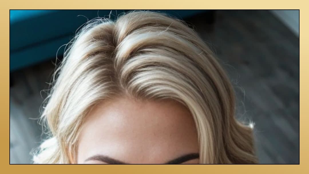 Platinum blonde hair top view