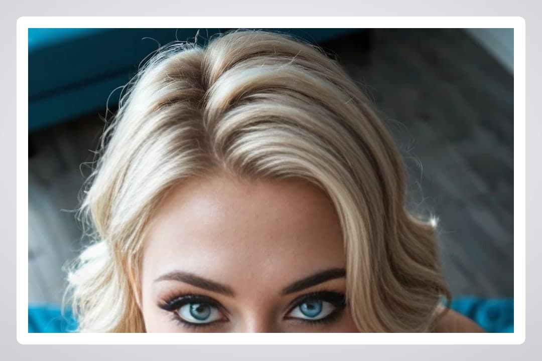 Young blonde blue eyes close-up
