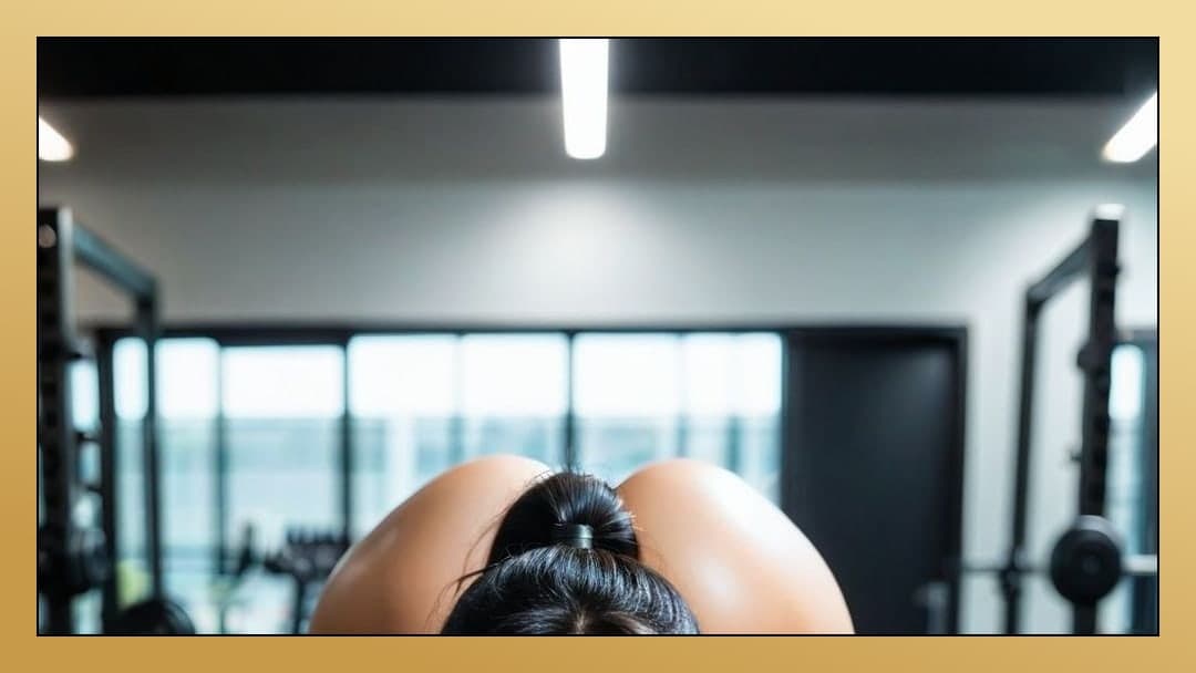 Young adult bare ass gym bend