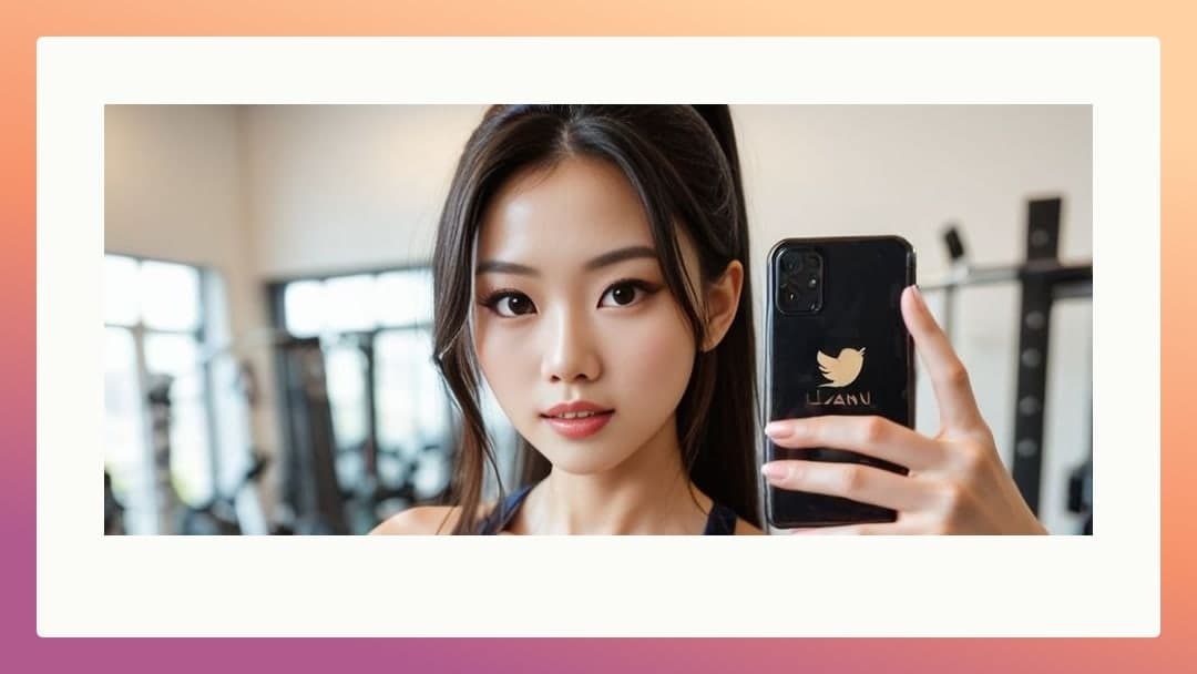 Gym mirror selfie sports bra