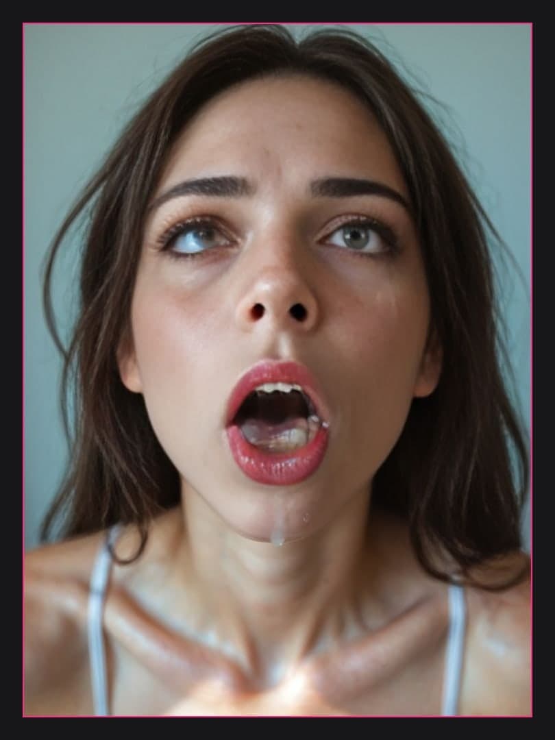 POV facial cum on tongue