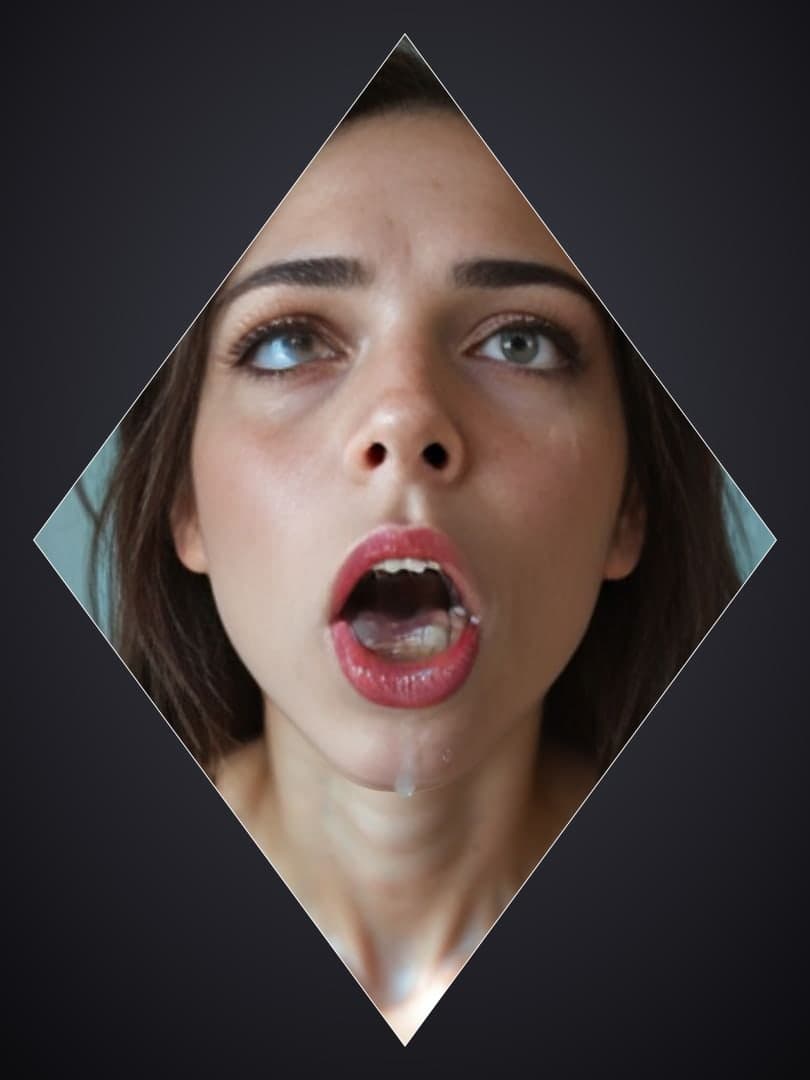 College girl facial cum tongue