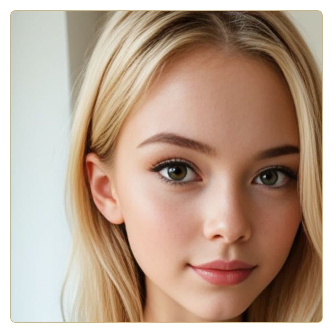 Blonde beauty close-up with glossy lips