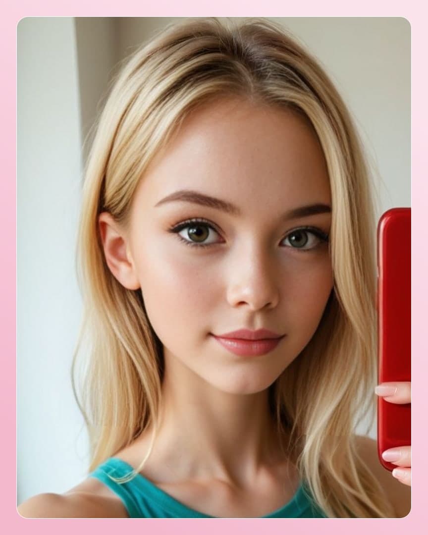 College blonde close-up selfie