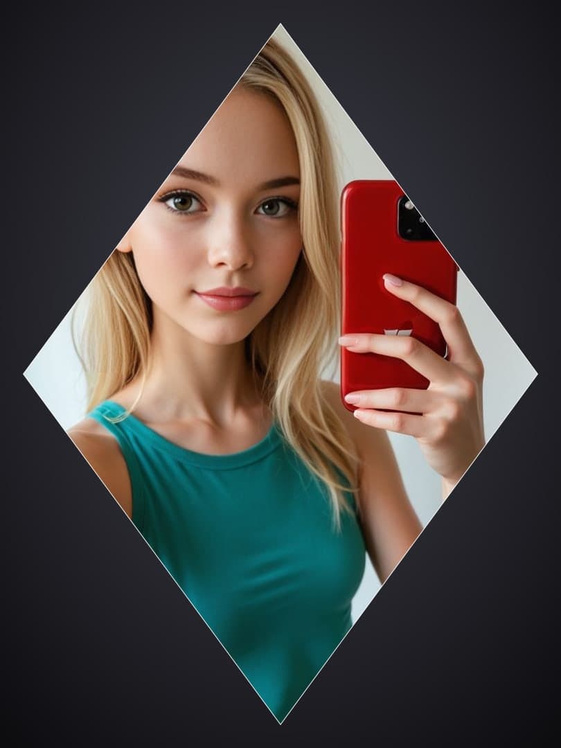 Full body portrait in teal top