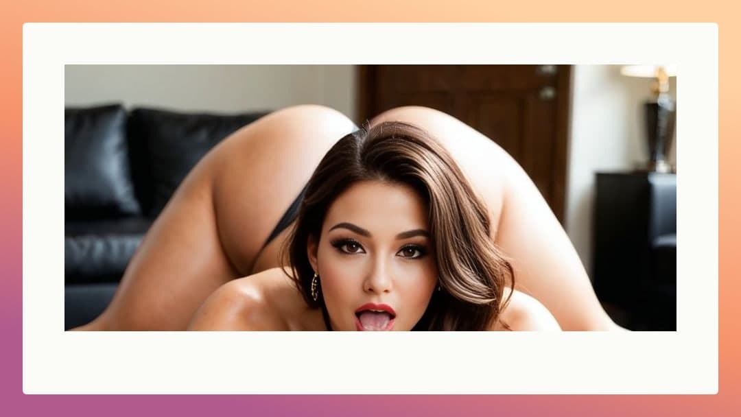 Doggy style thong pose living room