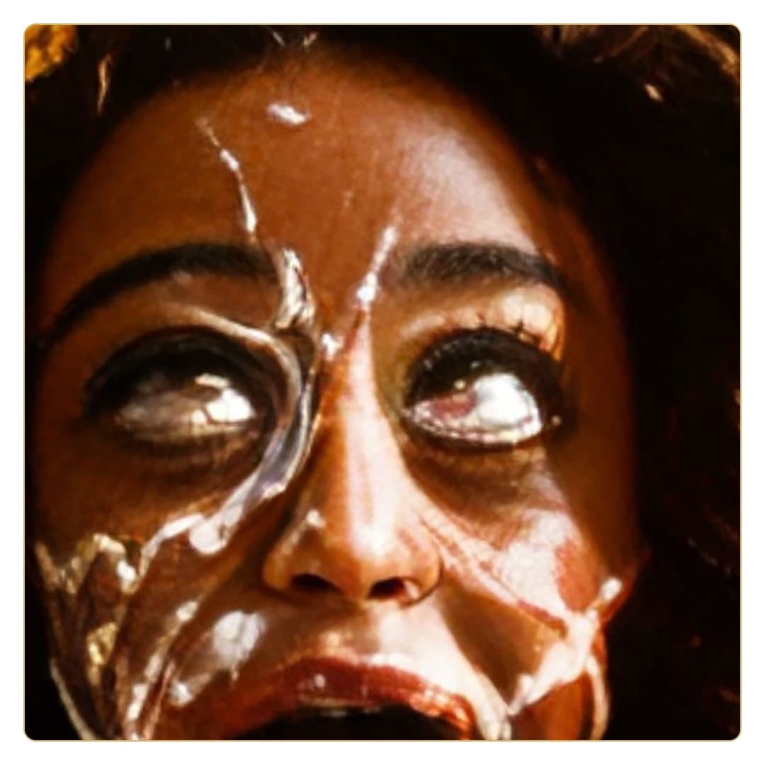 Curvy face covered in cum