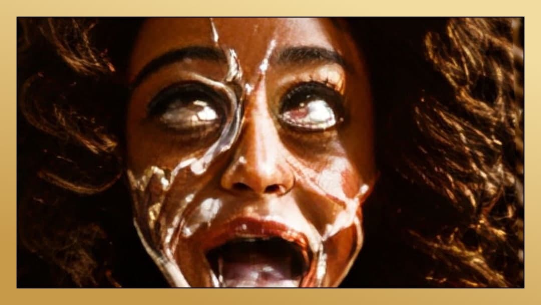 Curvy cum covered face close-up