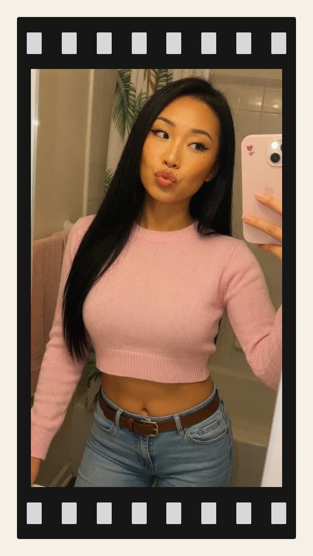 Bathroom mirror kiss face selfie
