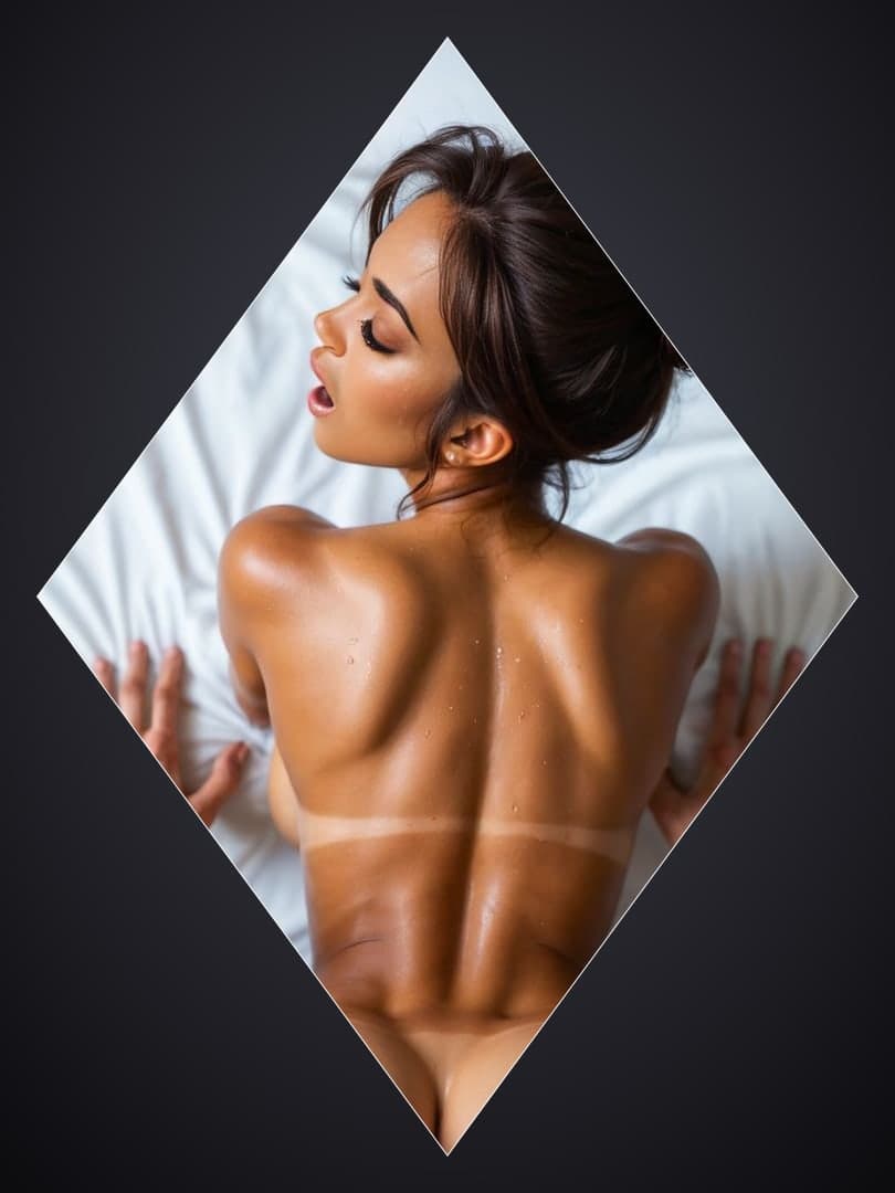 Toned athletic ass on white sheets