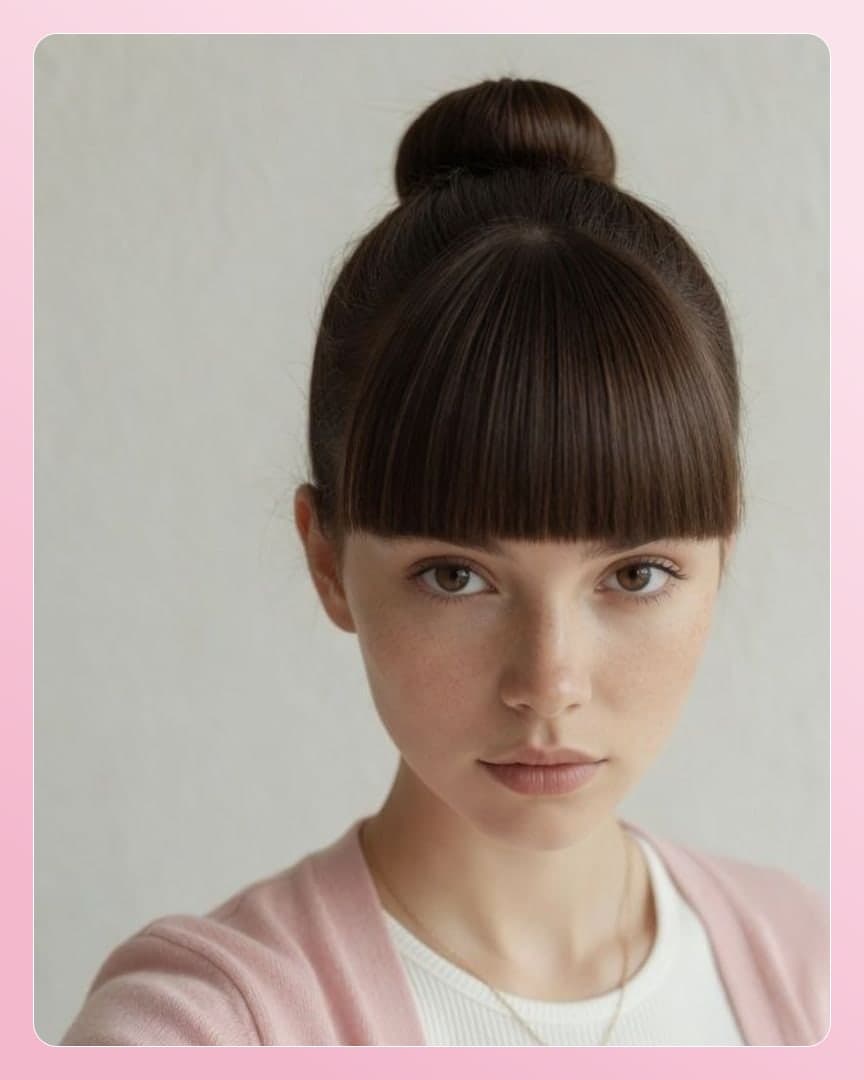 Pink cardigan portrait against wall