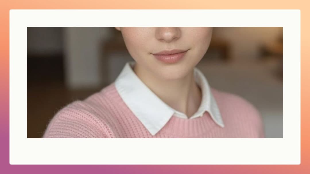 Pink sweater close up portrait