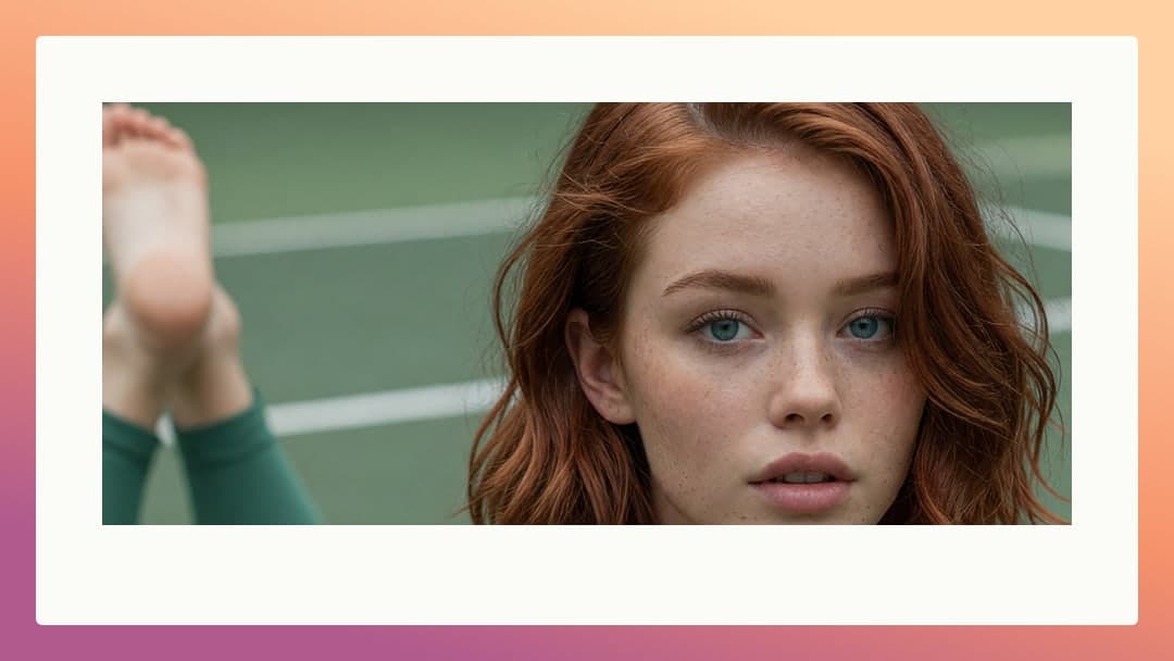 Redhead on indoor court