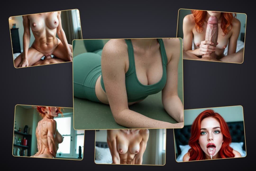 Redhead handjob on bed with cum