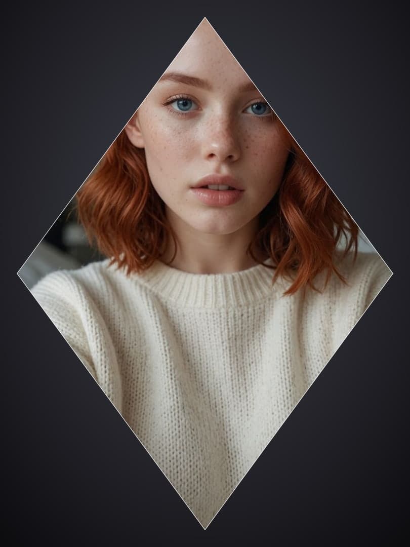 Redhead sweater portrait full body