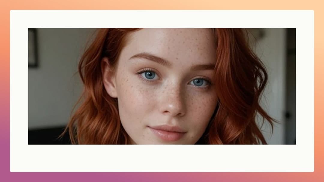 Redhead bedroom close-up selfie