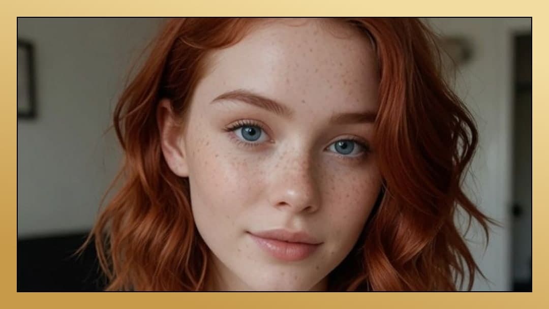 Redhead blue eyes wide banner
