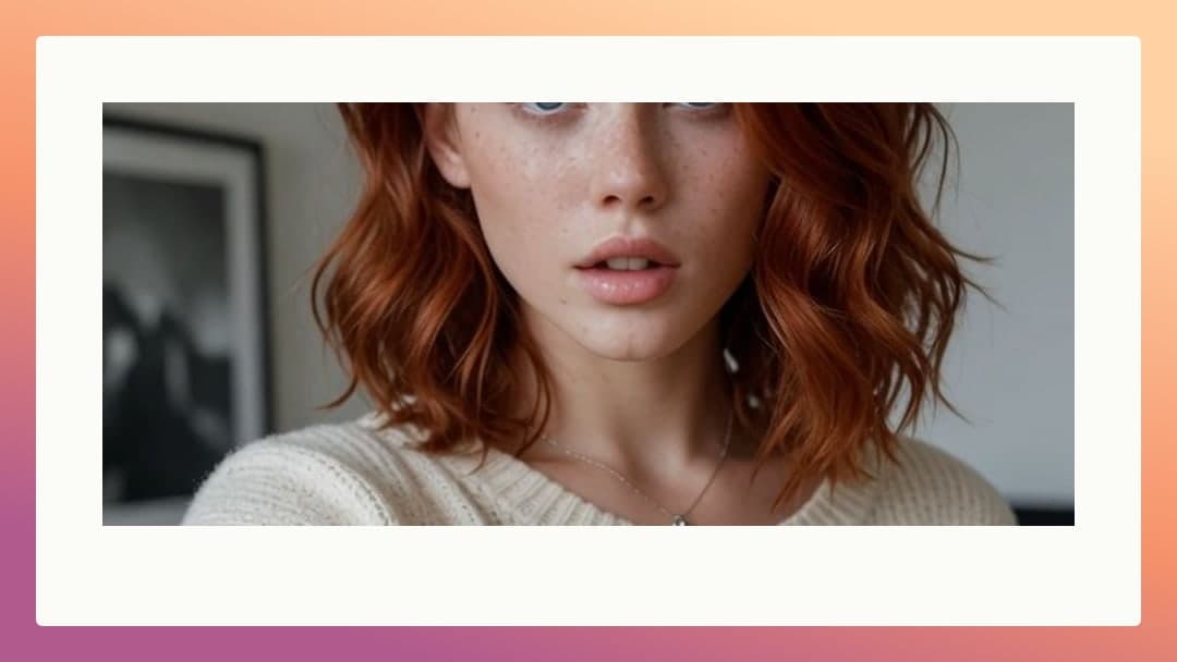 Young adult redhead portrait banner