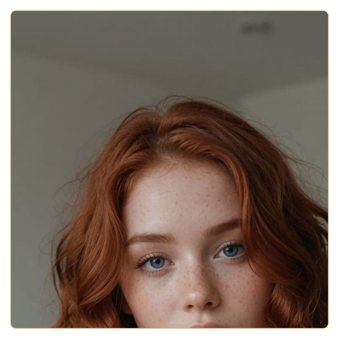 Slim redhead selfie headshot