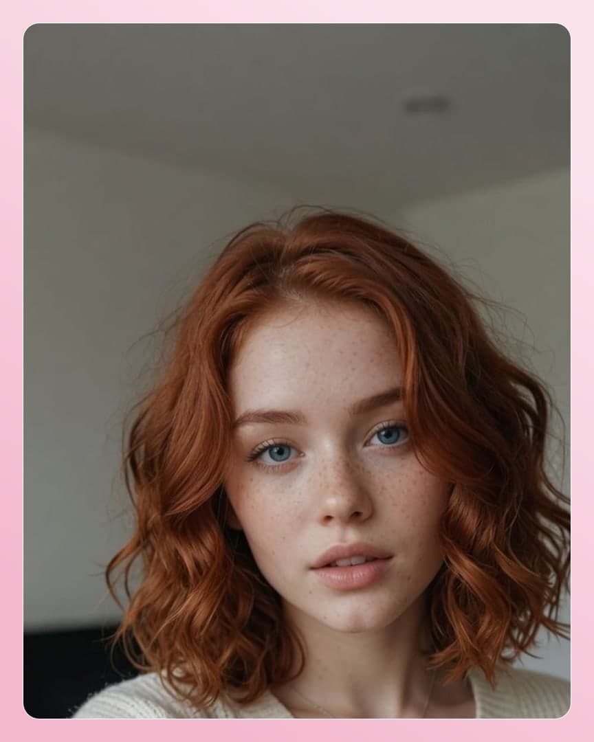 Redhead sweater portrait close-up