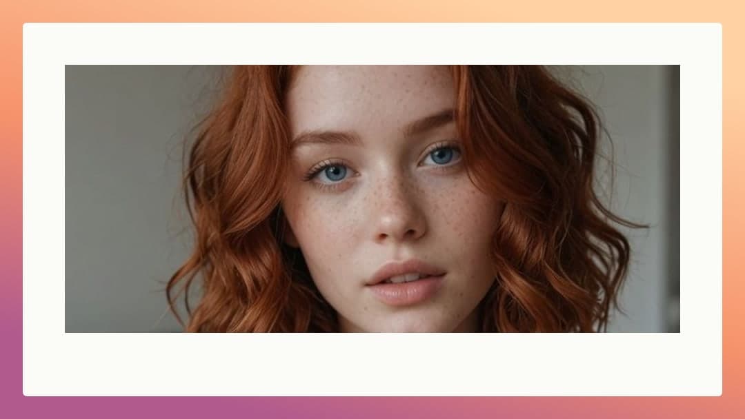 Young adult redhead portrait close up