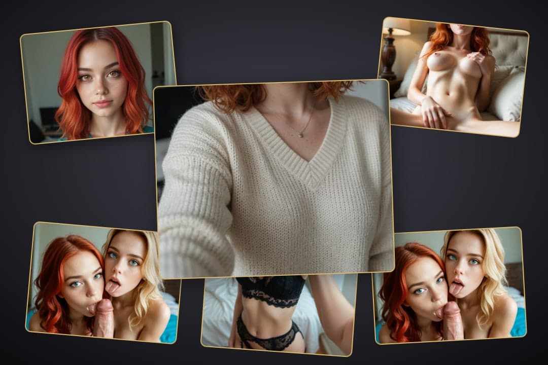 Redhead sweater selfie close-up
