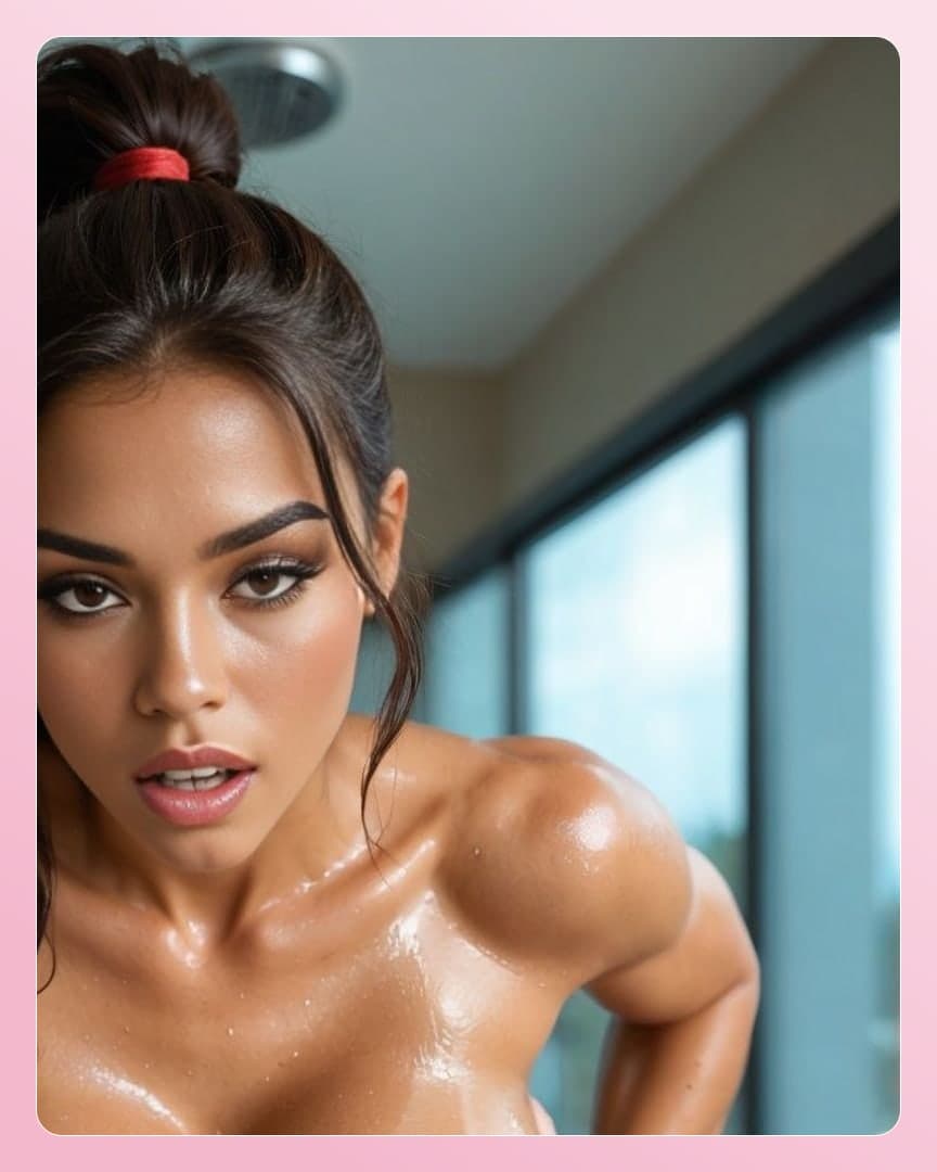 Young latina wet in shower