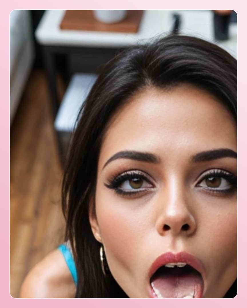 Young adult ahegao close-up POV