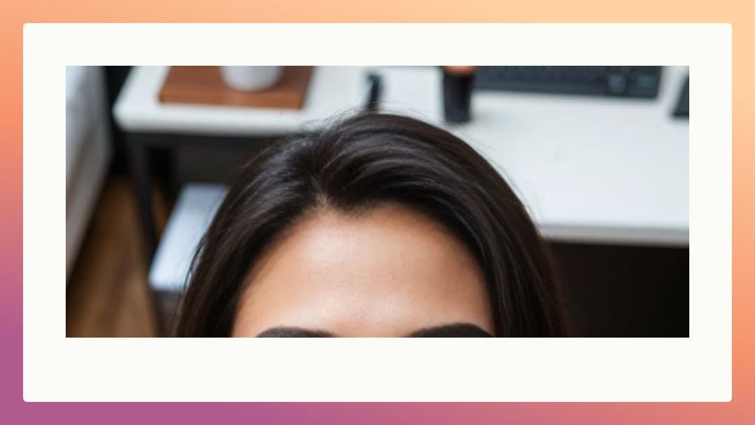 Close up dark hair office desk