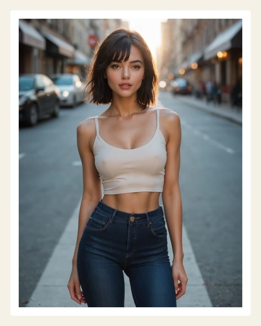 City sidewalk crop top outfit