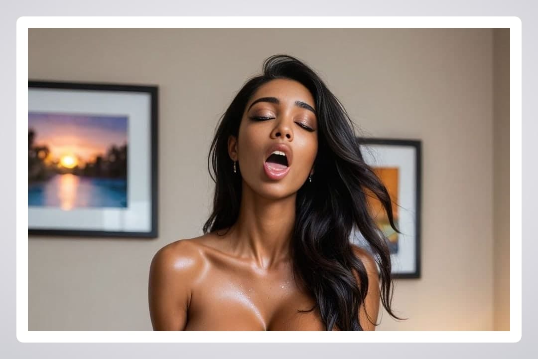 Oiled big natural tits close-up