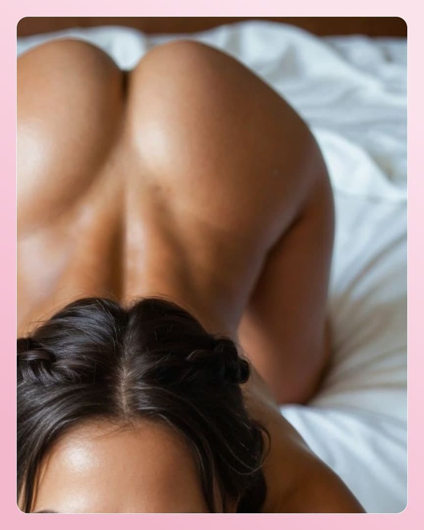Nude bedroom sheets from above