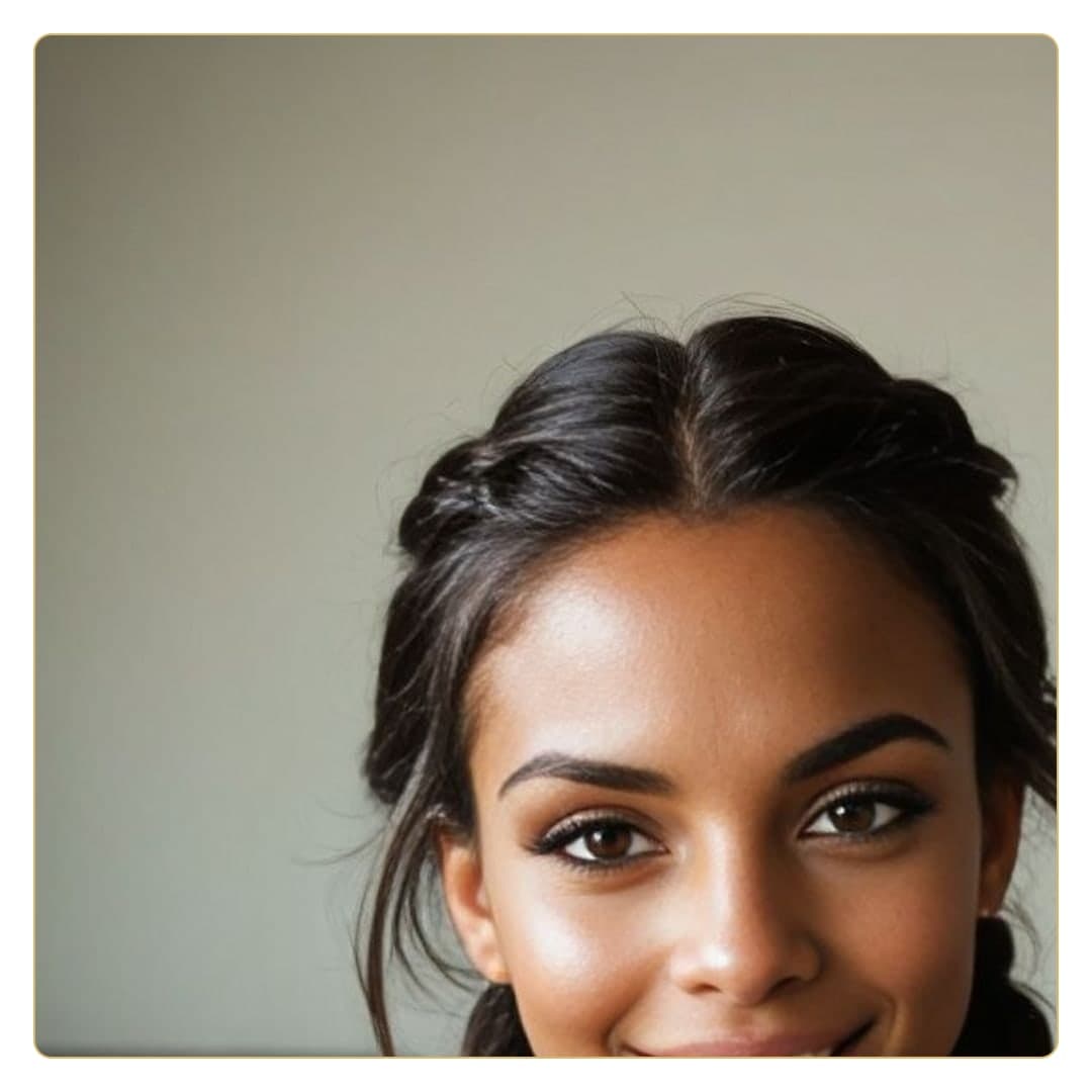Braided updo beauty close-up