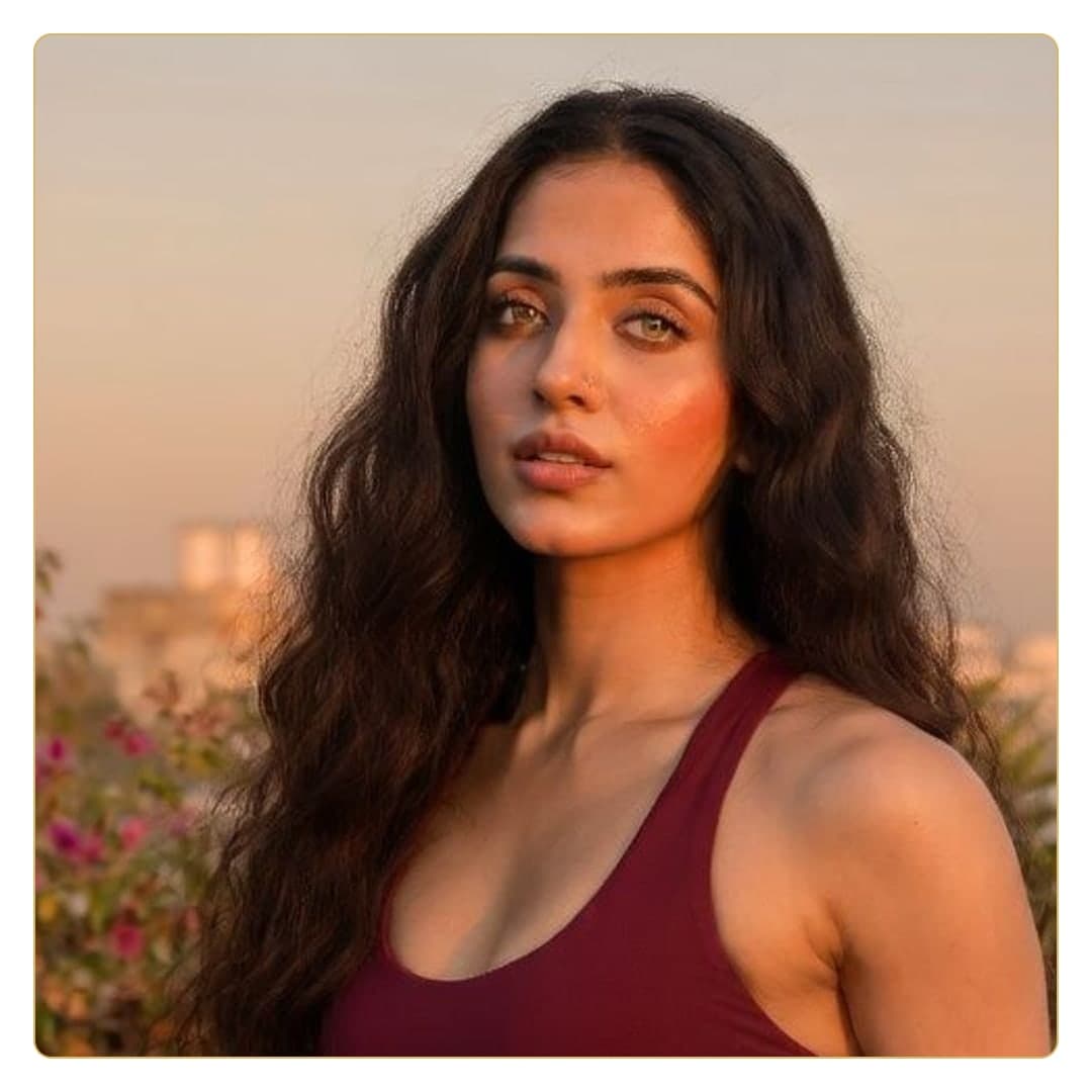 Long wavy hair close-up portrait