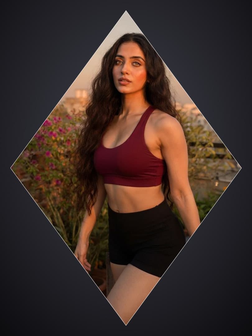 Rooftop garden full body portrait